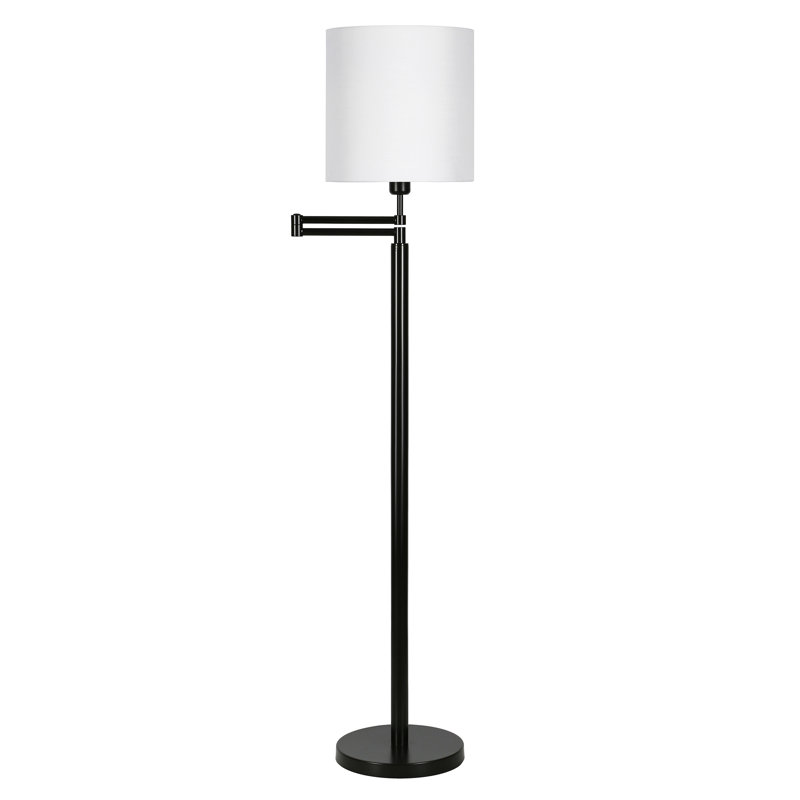 Lampe sur pied à bras pivotant 62 po Lakwan, Noir