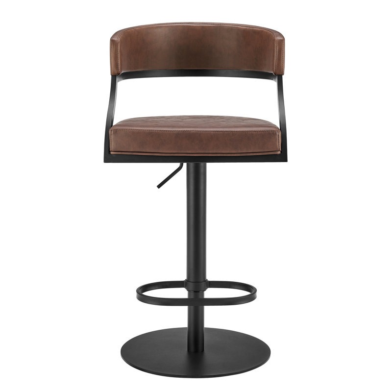 Tabouret de bar Callie, Café, Noir mat