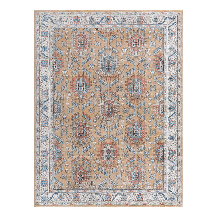 Weingartner Performance Mustard Yellow/Ivory/Blue Rug