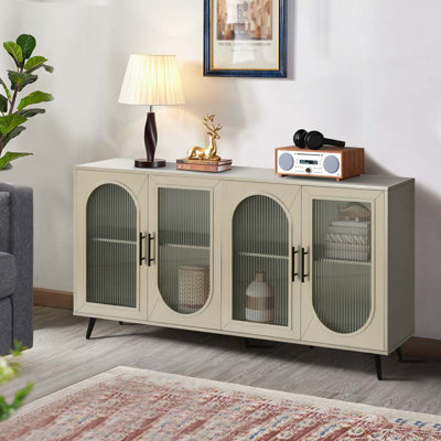 Crédence de rangement 60 "avec porte vitrée et 2 tablettes 60"