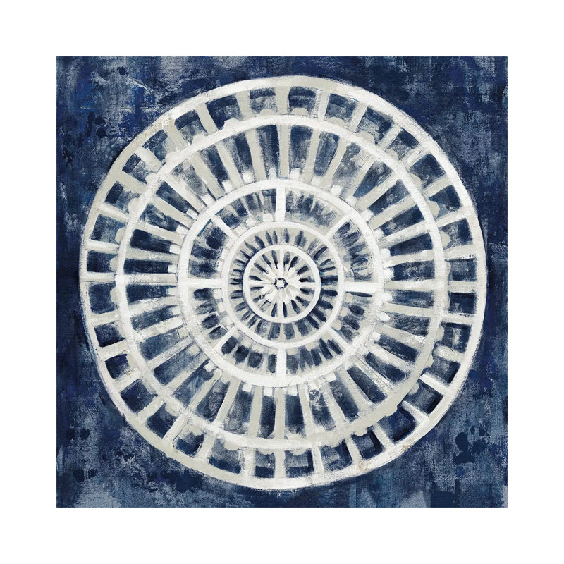 Blue Textured Medallion by Silvia Vassileva - Gallery-Wrapped Canvas Giclée on Canvas, Canvas