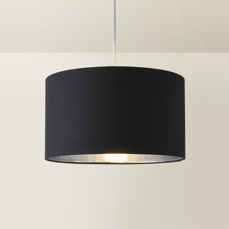 Takishia Linen Blend Lamp Shade in Black, 20cm H  x 35cm W  x 35cm D