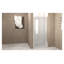 Porte de douche pivotante 32 po x 72 po avec verre trempé de 6 mm, demi-cadre en aluminium chromé, film antidéflagrant pour la séparation de la salle de bain à sec ou à sec