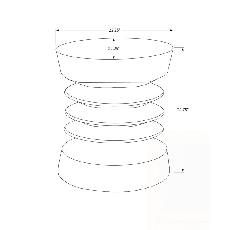 Table d'appoint d'extérieur moderne 25 "h, Noir