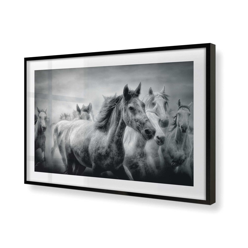 Thundering Hooves Print, Black, 19" H x 25" W