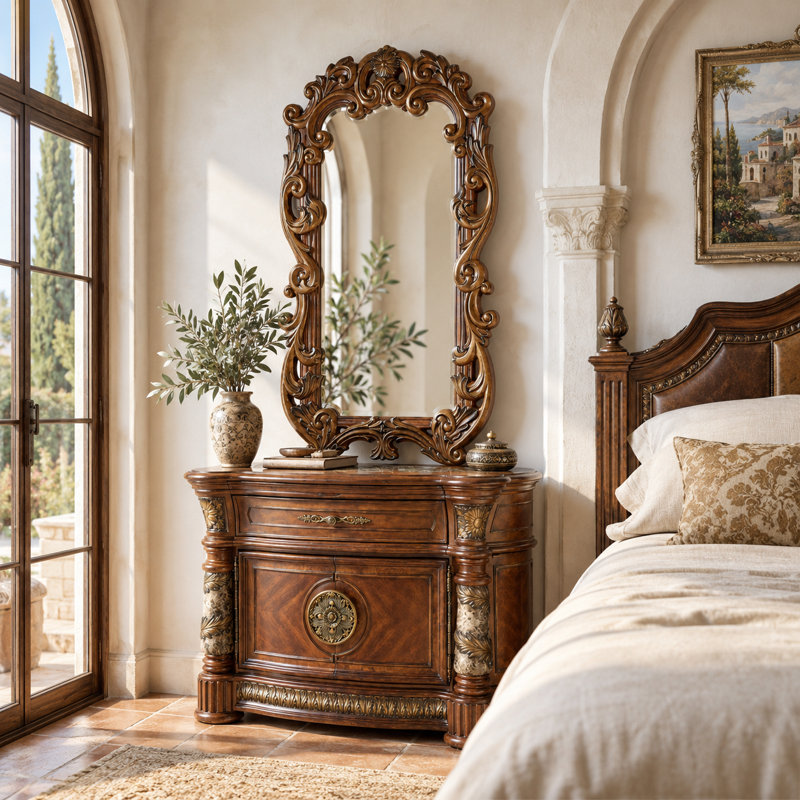 Villa Valencia Bachelor's Chest with Mirror