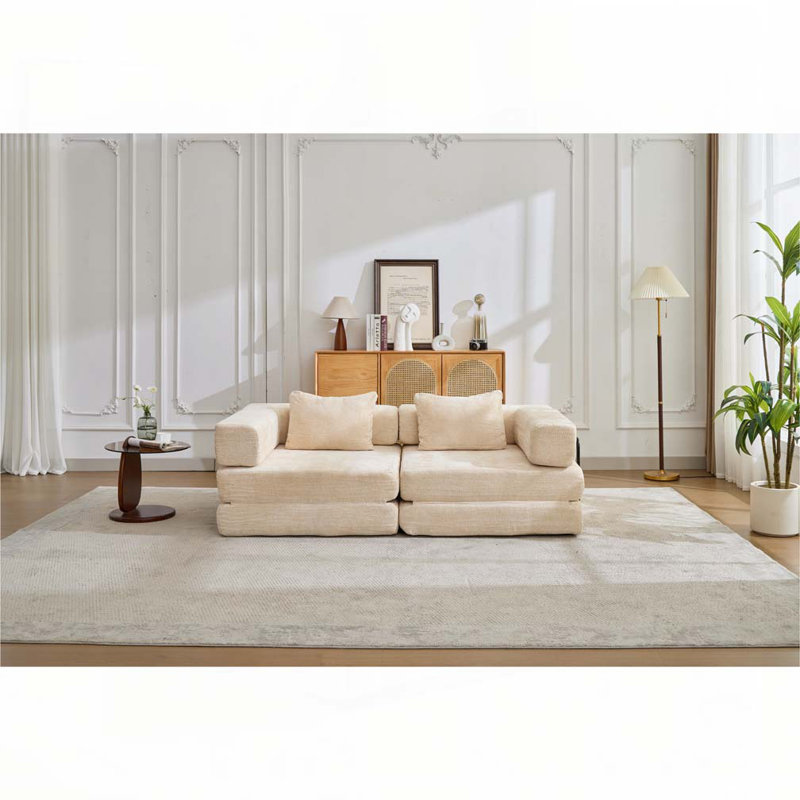 Canapé-lit Chenille, Beige