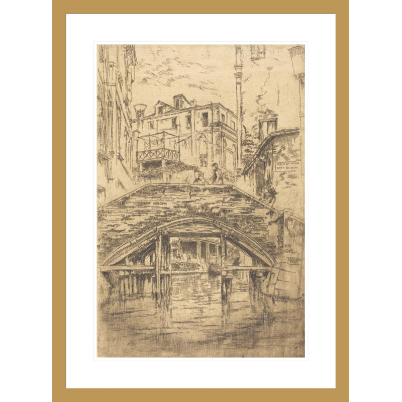 «Ponte del Piovan» par James McNeill Whistler, impression giclée encadrée, H 29,5 po x l 21,8 po