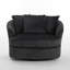 Fauteuil demi-tonneau surdimensionné ultra moelleux en fausse fourrure de lapin avec trois coussins-112294753