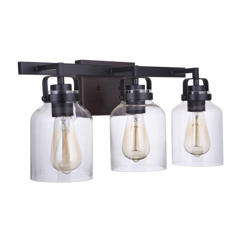 Barreras 3 - Light Vanity Light, Flat Black / Dark Teak