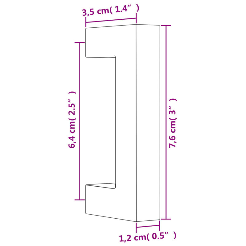 Acier inoxydable avec poignées d'armoire vidaXL, Argent argent, 2,5 po