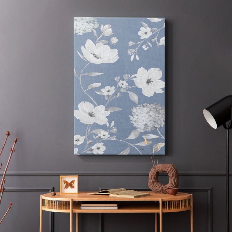Bleu chinoiserie II - Cavas enveloppés de galerie, H 18 po x l 12 po