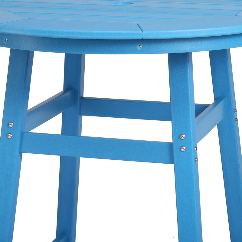 Laguna Round Outdoor Bar Table , 35'' in. W 35'' in. D, Blue