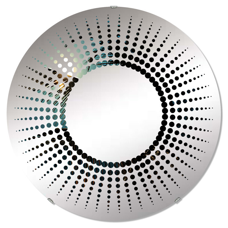 Miroir décoratif Sapphire Solitude Palm Serenity - Starburst | Rond, 23,6 po x 23,6 po