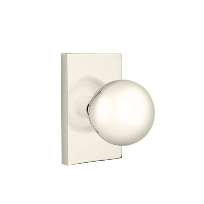 Ensemble de mortaise d'intérieur Emtek avec rosette rectangulaire moderne et bouton Orb