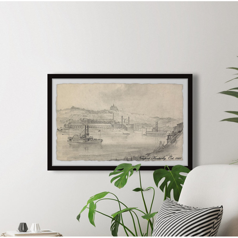 Newport Kentucky - cadre photo, impression, H 16 po x l 24 po x 1,5 po