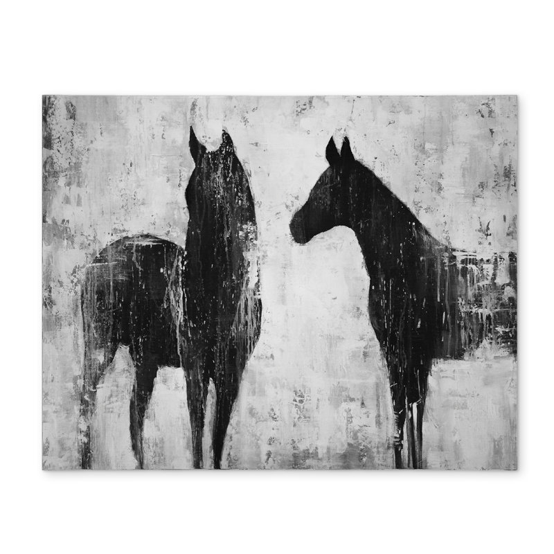 Black & White Horses Placemat - Polyester Home Decor