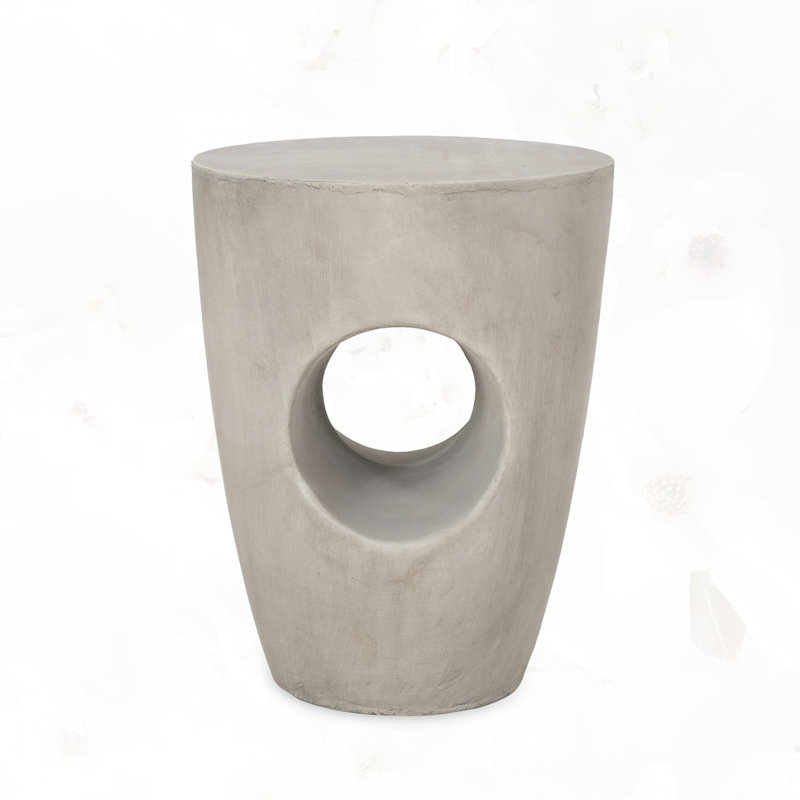 14.5'W Modern Magnesia Oxide Side Table, Gray