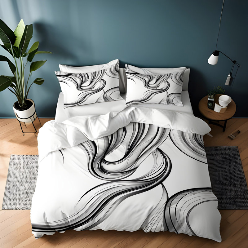 Ensemble de housse de couette , Housse de couette grand + 2 grandes taies décorat