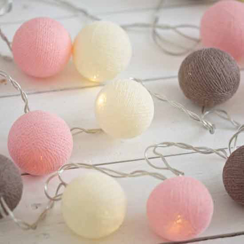 Misti LED Cotton Ball String Light, 20 Lamps - 5 Metre Long