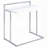 White High Gloss Rectangular Snack Table with Chrome Metal Legs