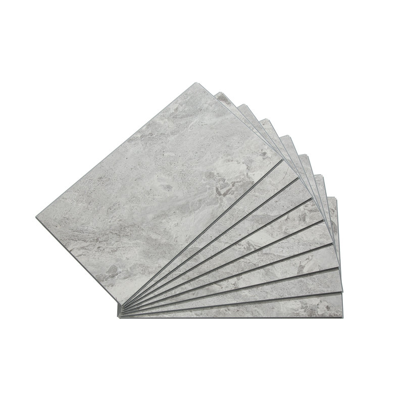 Palisade 25.6 in. x 14.8 in. Interlocking Vinyl Waterproof Wall Tiles, Silver Lake