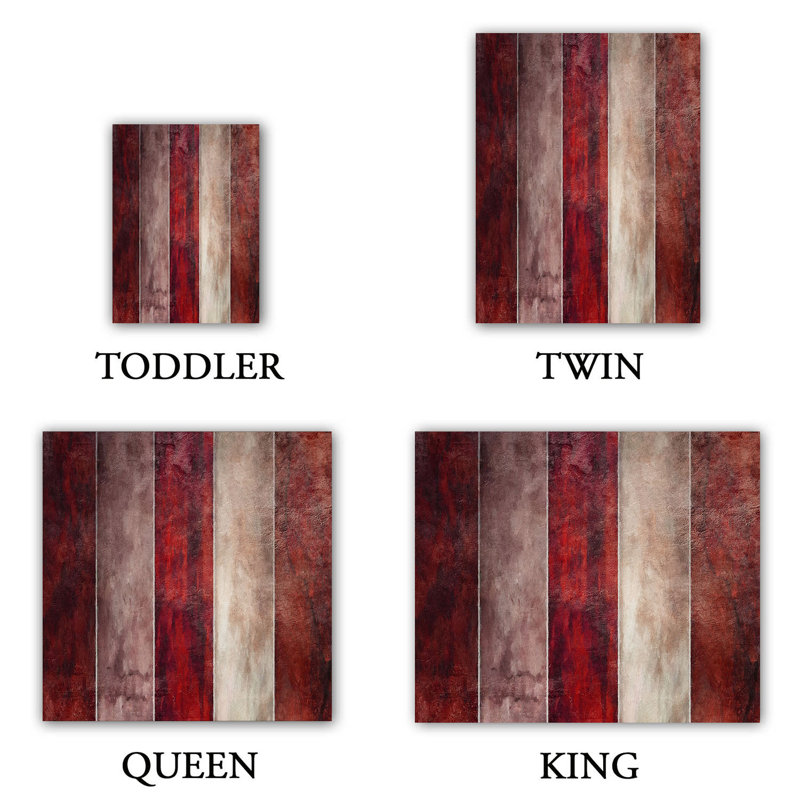 Ensemble de housse de couette Madelyn Angelina VIck Earth, 1 housse + 2 taies très grand lit, Rouge / Gris / Noir