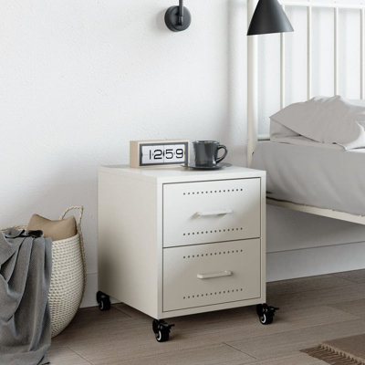Angala 36cm W Steel Bedside Table