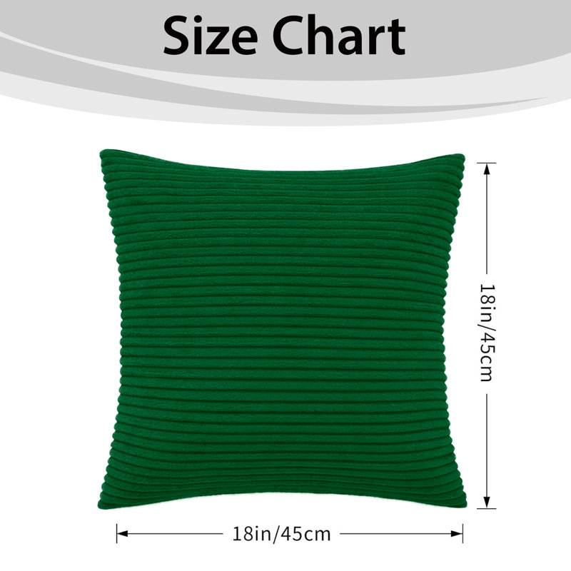 Aspire Homeware Striped Square Velvet Cushion Cover, Emerald, Pack of 6