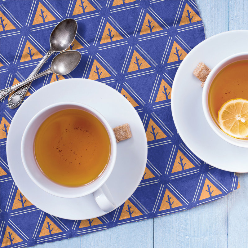 Theo Nath Tea Towel Kitchen Towel, Blue/Orange/White, Poly Twill