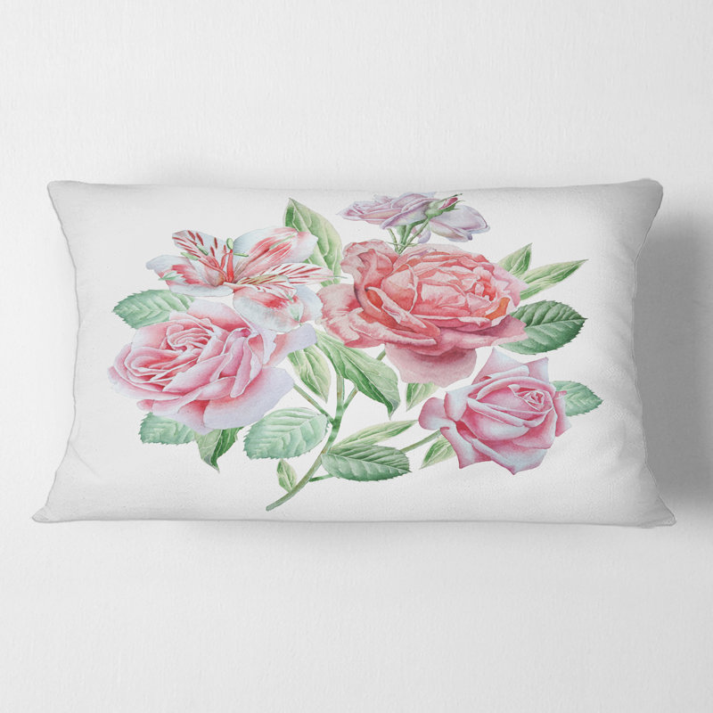 Housse et insert de coussin rectangulaire Spring Flowers Alstroemeria Rose