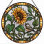 Panneau de vitrail Sunflower Bird-1915573509