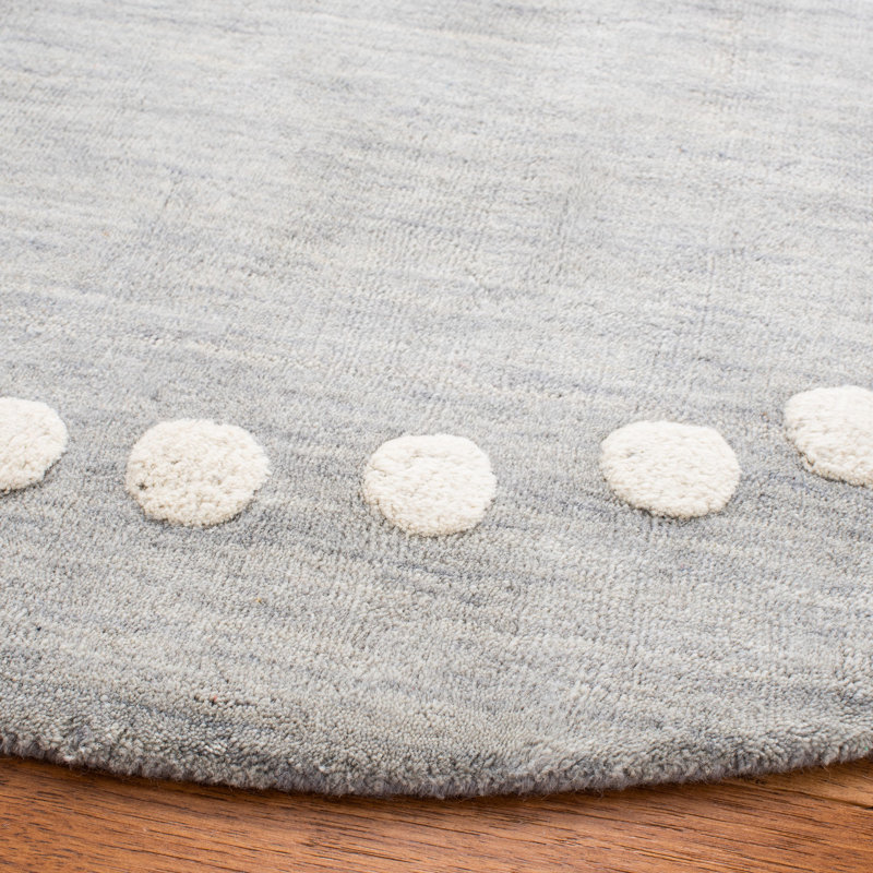 Antaeus Kids hand-woven wool rug, Rond 7 pi, Marine