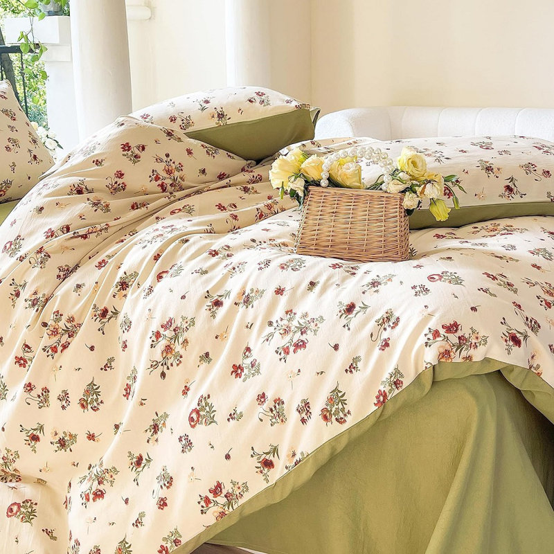 Floral Duvet Cover, Queen Duvet Cover + 2 Standard Pillowcases