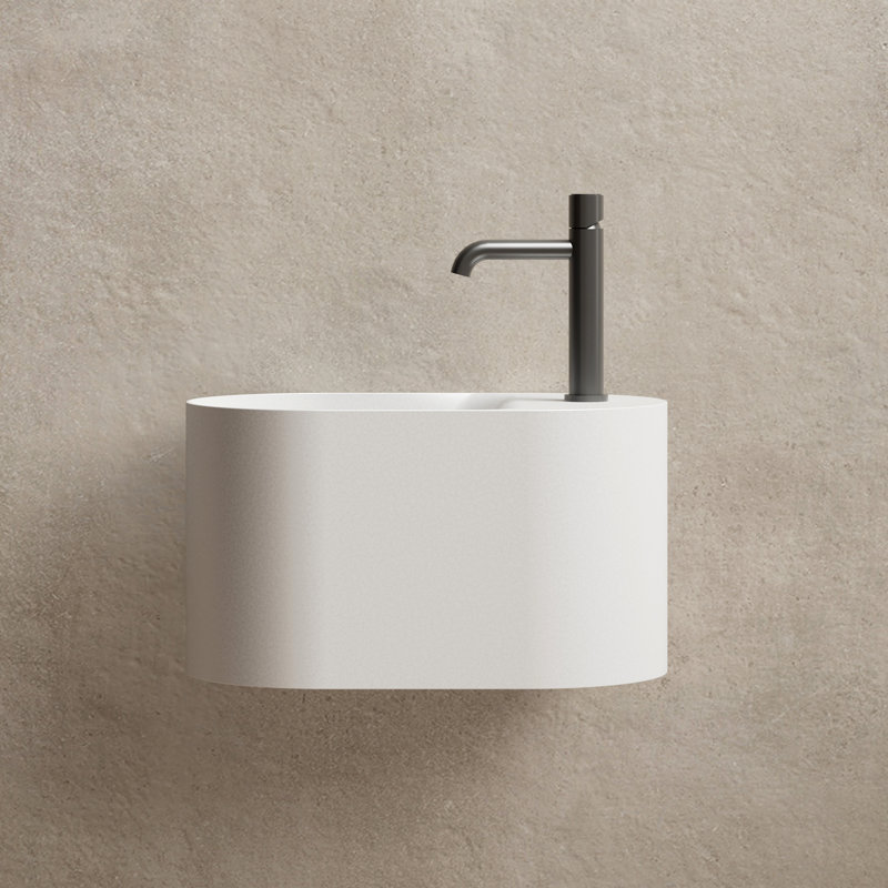 MonBlari 19" X 11" Solid Surface Wall Mounted Sink Matt White