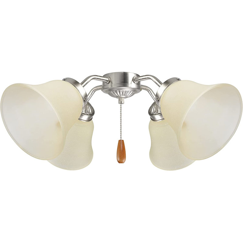 Amber Glass Bell Ceiling Fan Replacement Shades, Set of 4