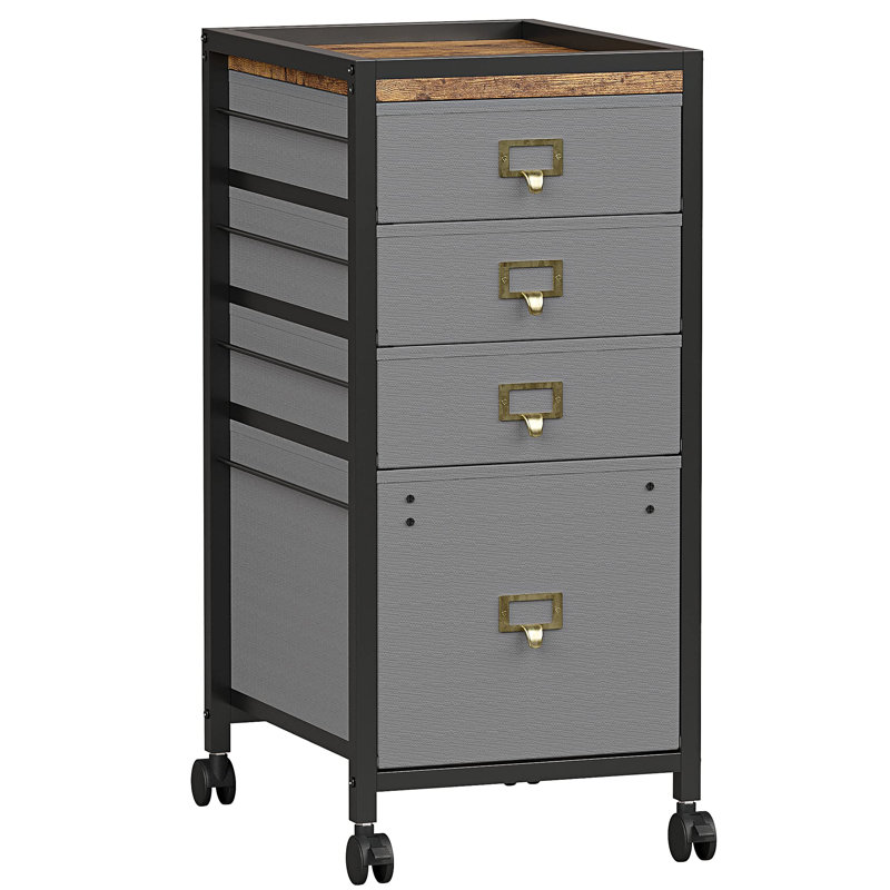 Boose 14.9'' Wide 4 -Drawer Mobile Steel File Cabinet, Gray