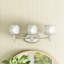Newberry 3-Light 22.25 inch Wide Chrome Transitional Bathroom Vanity Lighting Fixture, White Frosted Opal Glass Shade, Dimmable, LED Compatible, Reversible Over the Mirror Mounted Wall Sconce-607066276-593434398