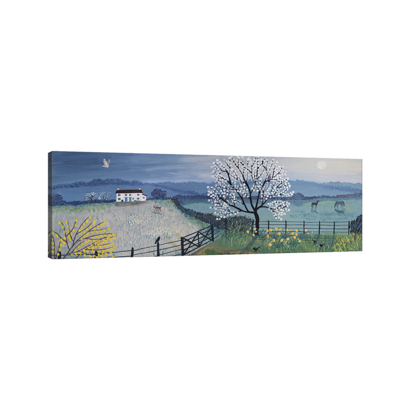 «Spring Moon» par Lori Earley - reproduction de photo, Toile tendue, H 12 po x l 36 po x 1,5 po
