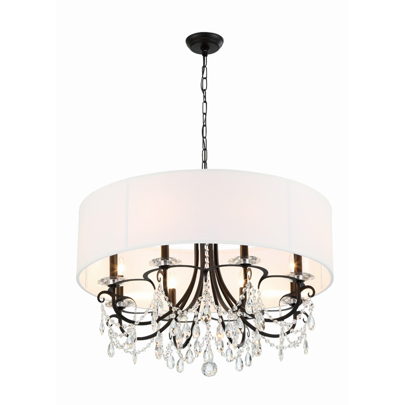 Lustre vibrant doré 8 lumières Havant, Noir mat