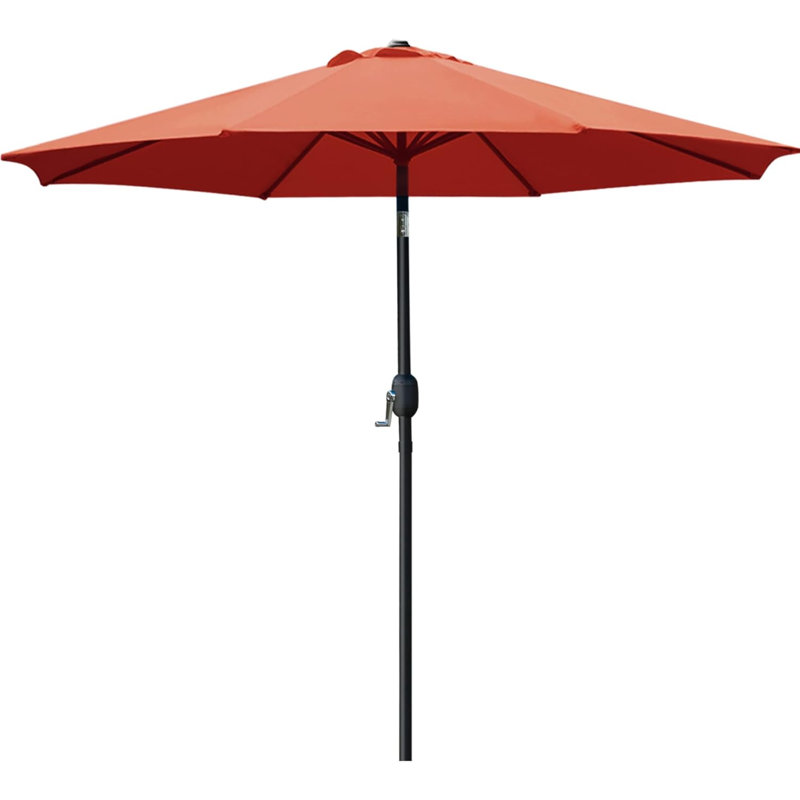 Parasol de table pour l'extérieur avec 8 nervures robustes, Orange, H 108 po x l 54 po x P 2 po