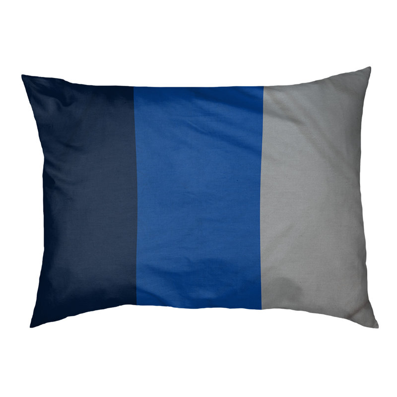 Oreiller rectangulaire New York, Moyen (L 30 po x l 40 po), Bleu marine / bleu royal / gris