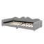 Daybed With Cloud-Shaped Backrest, Upholstered Daybed Frame, Sherpa Fabric Sofa Bed-1578509522-1578509523