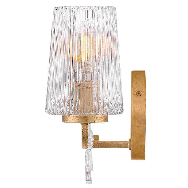 Romantic Three Light Ribbed Glass Vanity Light