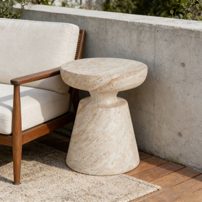 Outdoor Ponti Travertine Side Table