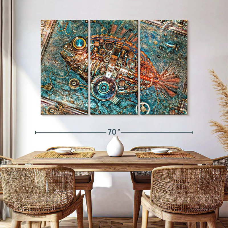 Steampunk Fish, 42" H x 65" W