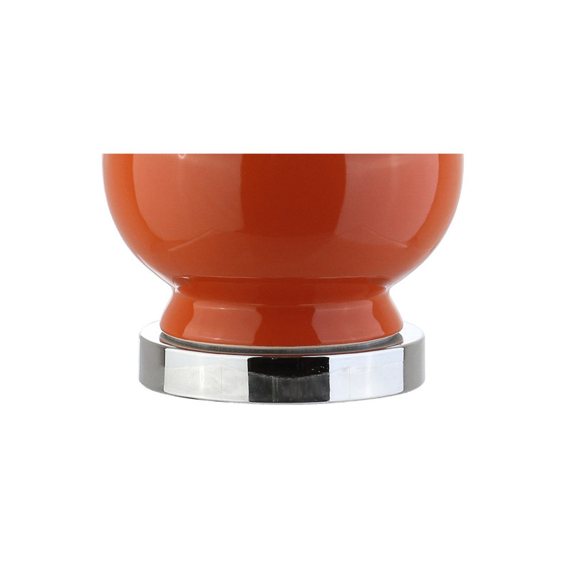 Erbe Ceramic Table Lamp, Orange/Chrome