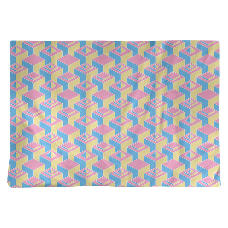 Napperon classique en coton 18 po Skyscraper, Bleu / Rose / Jaune, polyester