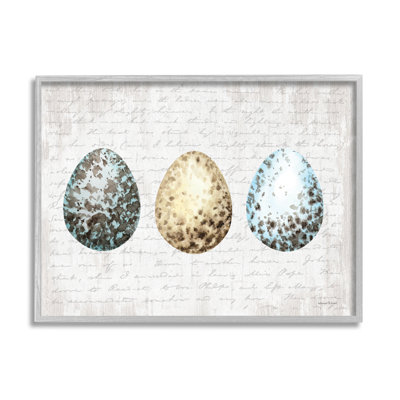 Robin Eggs Ornamented Farm Confectionary Scripture Picture Frame Graphic Art on MDF