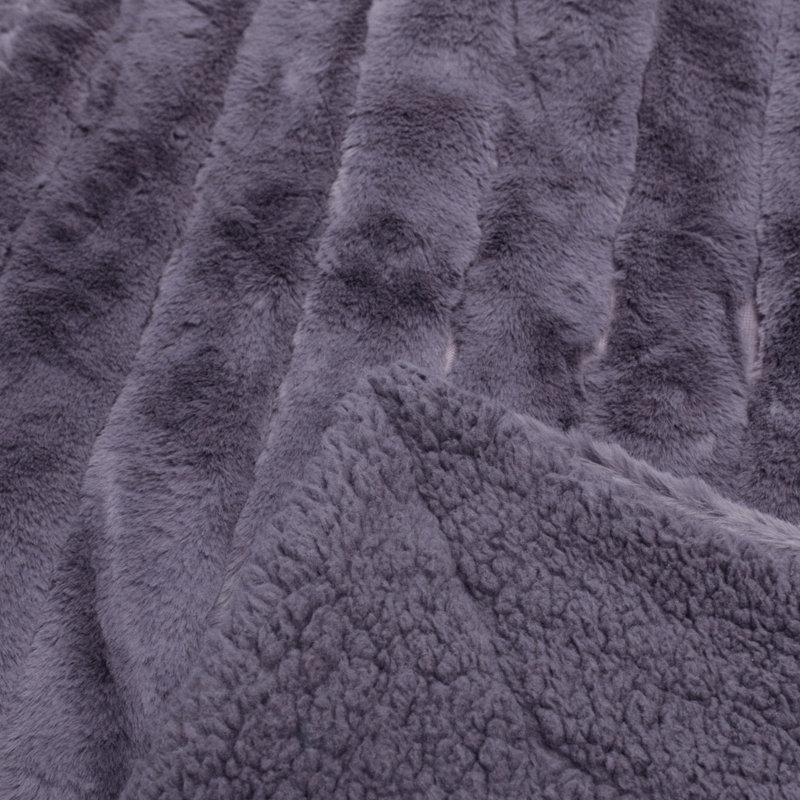 Knitted Throw Blanket, 152.4cm W x 203.2cm L, Black Plum